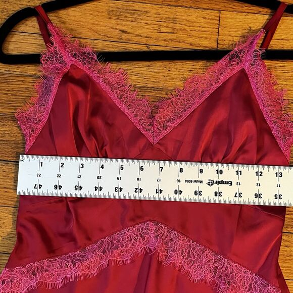 Kilo Brave Red Satin And Lace Coquette Slip Dress Size Small - Picture 10 of 16